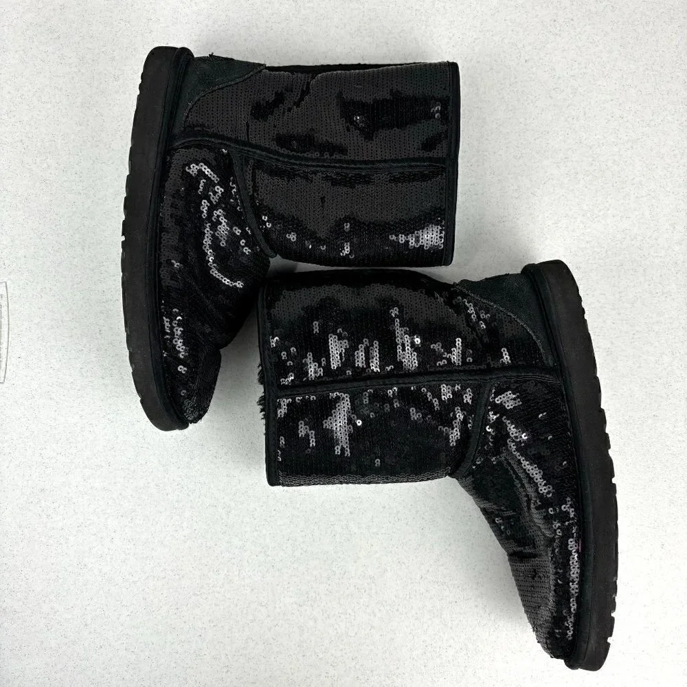 UGG Classic Short Chunky Sequin Boot Black 8